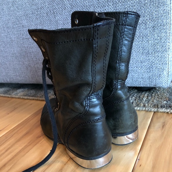 Steve Madden Genuine Leather Combat Boots - Picture 2 of 4